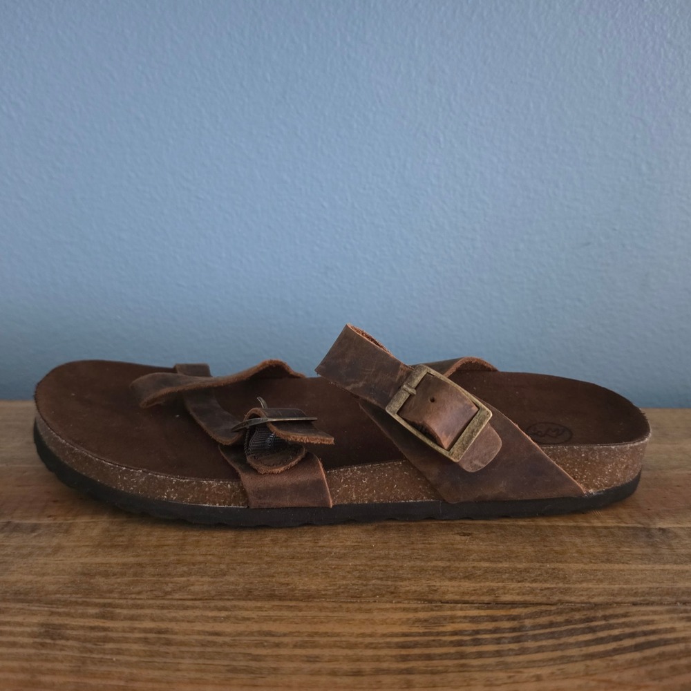White Mountain Womens Gracie Sandal Brown Buckle Toe Loop Footbed 10 - Picture 7 of 11